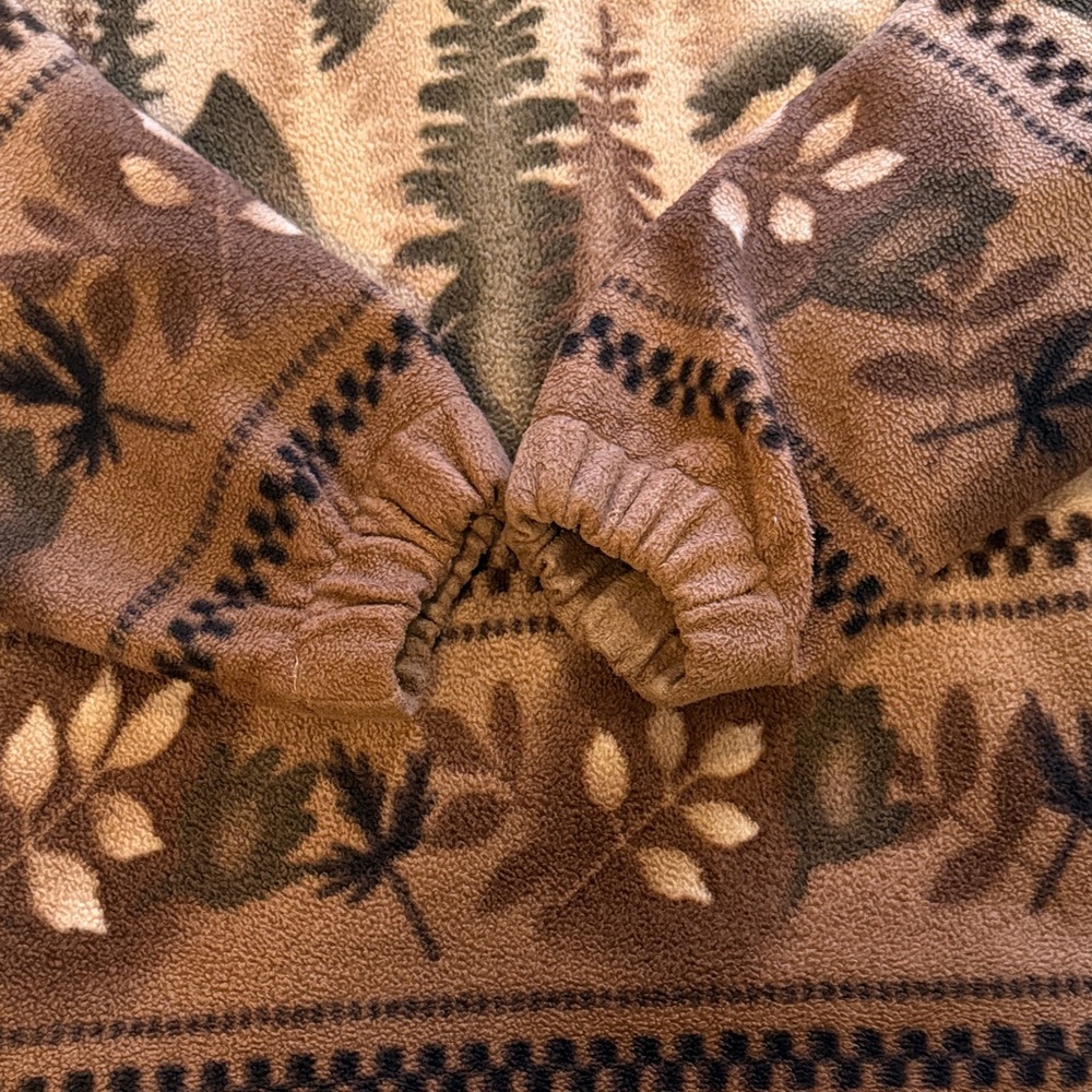 Tradition Country Collection Vintage Brown and Tan Mountain Print Fleece Jacket - Picture 10 of 10